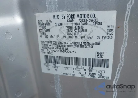 2006 Lincoln Mark Lt z USA, uszkodzony, nr VIN 5LTPW18506FJ09712